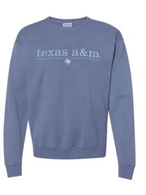 Embroidered Texas A&M Blue Crewneck Sweatshirt